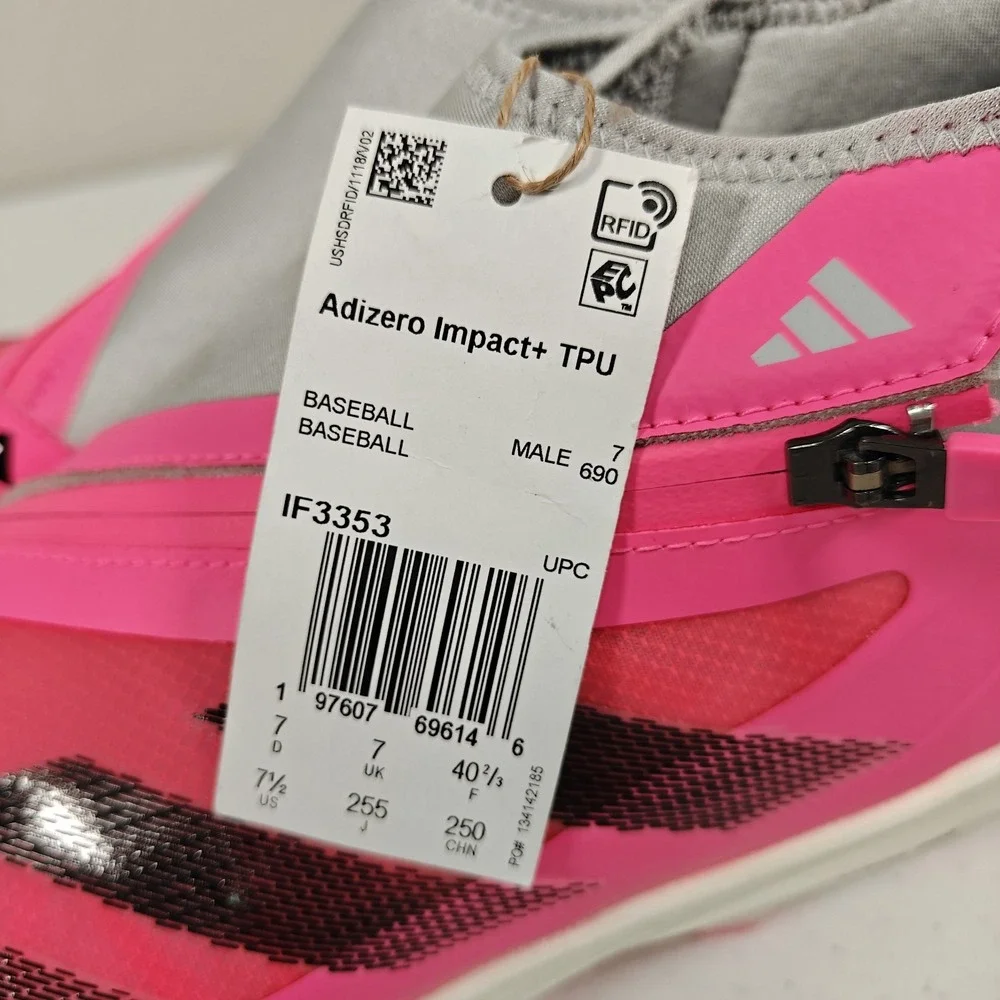 Adidas Adizero Impact+ TPU BSB Baseball Cleats Mens Size 7.5 Pink IF3353 NEW